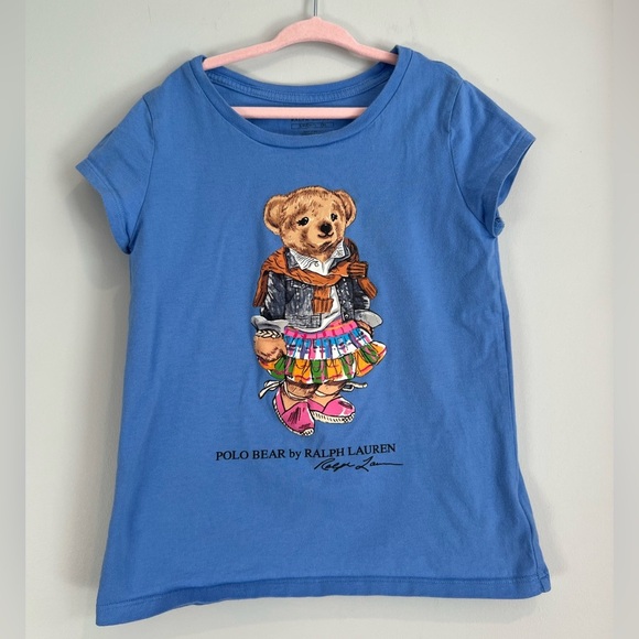 Polo Bear T-Shirt by Polo Ralph Lauren Short Sleeve Blue Colourful Size Small 7 - Picture 1 of 4